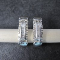 Estate Sterling Diamond Earrings