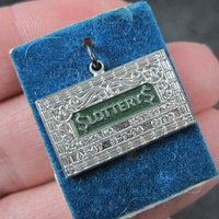Vintage Sterling Lottery Charm Pendant New Old Stock