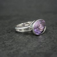 Vintage Amethyst Ring Size 6 Sterling Silver Estate Jewelry