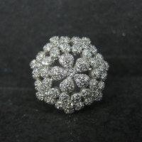 Sterling Silver Flower Ring Size 8 Estate Jewelry