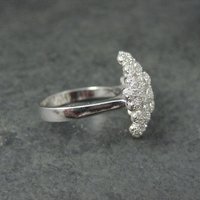 Sterling Silver Flower Ring Size 8 Estate Jewelry