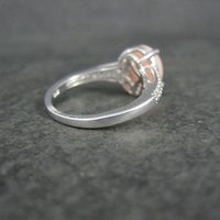 Sterling Silver Pink Opal Ring Size 7 Estate Jewelry