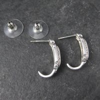 Estate Sterling Diamond Earrings