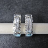 Estate Sterling Diamond Earrings
