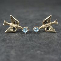 Vintage 10K Dove Bird Stud Earrings