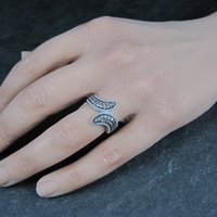 Champagne Diamond Ring Size 5 Sterling Silver Estate Jewelry