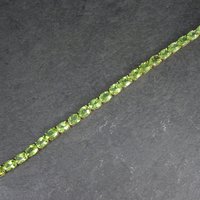 Peridot Tennis Bracelet Estate Vermeil Sterling Silver 7.5"