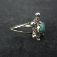Turquoise Turtle Ring Size 5.5 Southwestern Vintage Sterling Silver