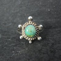 Turquoise Turtle Ring Size 5.5 Southwestern Vintage Sterling Silver