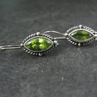 Sterling Silver Peridot Earrings Latch Backs