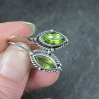 Sterling Silver Peridot Earrings Latch Backs