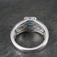 Sleeping Beauty Turquoise Cocktail Ring Sterling Silver Size 8