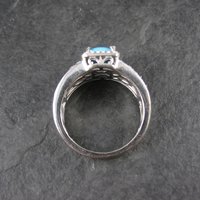 Sleeping Beauty Turquoise Cocktail Ring Sterling Silver Size 8