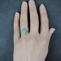 Turquoise Turtle Ring Size 5.5 Southwestern Vintage Sterling Silver