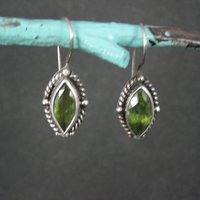 Sterling Silver Peridot Earrings Latch Backs