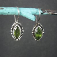 Sterling Silver Peridot Earrings Latch Backs