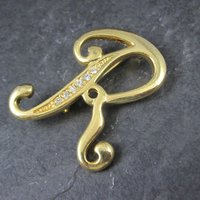 Vintage Rhinestone Initial R Brooch