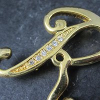 Vintage Rhinestone Initial R Brooch