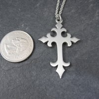 Vintage Pewter Cross Pendant Necklace Kelly Waters