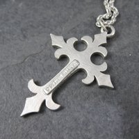 Vintage Pewter Cross Pendant Necklace Kelly Waters