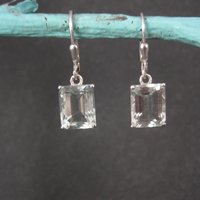 Green Aquamarine Earrings 4 Carats Sterling Silver Lever Backs Estate Jewelry