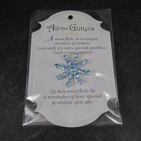 Vintage Rhinestone Snowflake Pin Grasslands Road New Old Stock