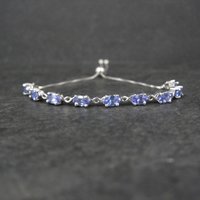 Estate Tanzanite Bolo Bracelet Sterling Silver