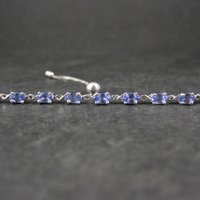 Estate Tanzanite Bolo Bracelet Sterling Silver