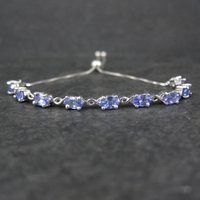 Estate Tanzanite Bolo Bracelet Sterling Silver