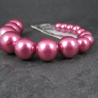 Graduated Pink Glass Pearls Bead Strand Cousins 10-18mm