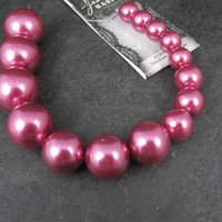 Graduated Pink Glass Pearls Bead Strand Cousins 10-18mm
