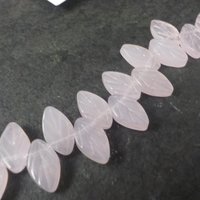 Pink Pressed Glass Leaf Beads 6x11mm Blue Moon Beads