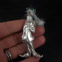 Vintage Sterling Silver Signed RM Trush 1978 Clown Ornament Pendant