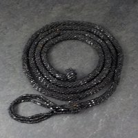 Antique Black Soft Jet Beaded Necklace, Art Deco, ca 1900 to 1920s, Victorian Mourning 42 Inches