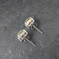 Estate Sterling Silver 8mm Opal Stud Earrings