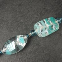Blue Sea Green Lampwork Glass Bead Strand Bead Landing