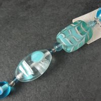Blue Sea Green Lampwork Glass Bead Strand Bead Landing