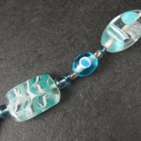 Blue Sea Green Lampwork Glass Bead Strand Bead Landing