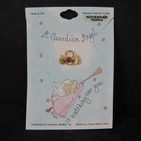 1998 Guardian Angel Pin November Topaz Birthstone Crystal New Old Stock