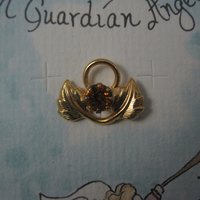 1998 Guardian Angel Pin November Topaz Birthstone Crystal New Old Stock