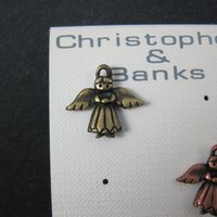 Set of 3 Copper Silver Gold Angel Lapel Pins New Old Stock 2001