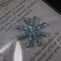 Vintage Rhinestone Snowflake Pin Grasslands Road New Old Stock