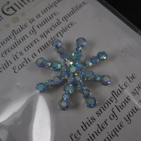 Vintage Rhinestone Snowflake Pin Grasslands Road New Old Stock