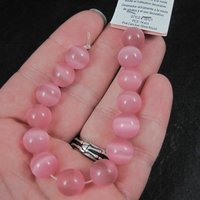 10mm Round Pink Cats Eye Fiber Optic Beads Bliss Beads