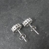 Sterling Silver Sapphire Diamond Stud Earrings