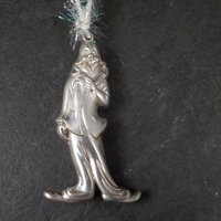 Vintage Sterling Silver Signed RM Trush 1978 Clown Ornament Pendant