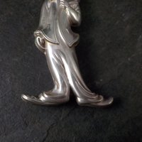 Vintage Sterling Silver Signed RM Trush 1978 Clown Ornament Pendant