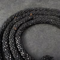 Antique Black Soft Jet Beaded Necklace, Art Deco, ca 1900 to 1920s, Victorian Mourning 42 Inches