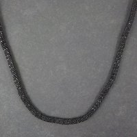 Antique Black Soft Jet Beaded Necklace, Art Deco, ca 1900 to 1920s, Victorian Mourning 42 Inches