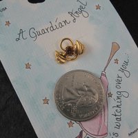 1998 Guardian Angel Pin November Topaz Birthstone Crystal New Old Stock